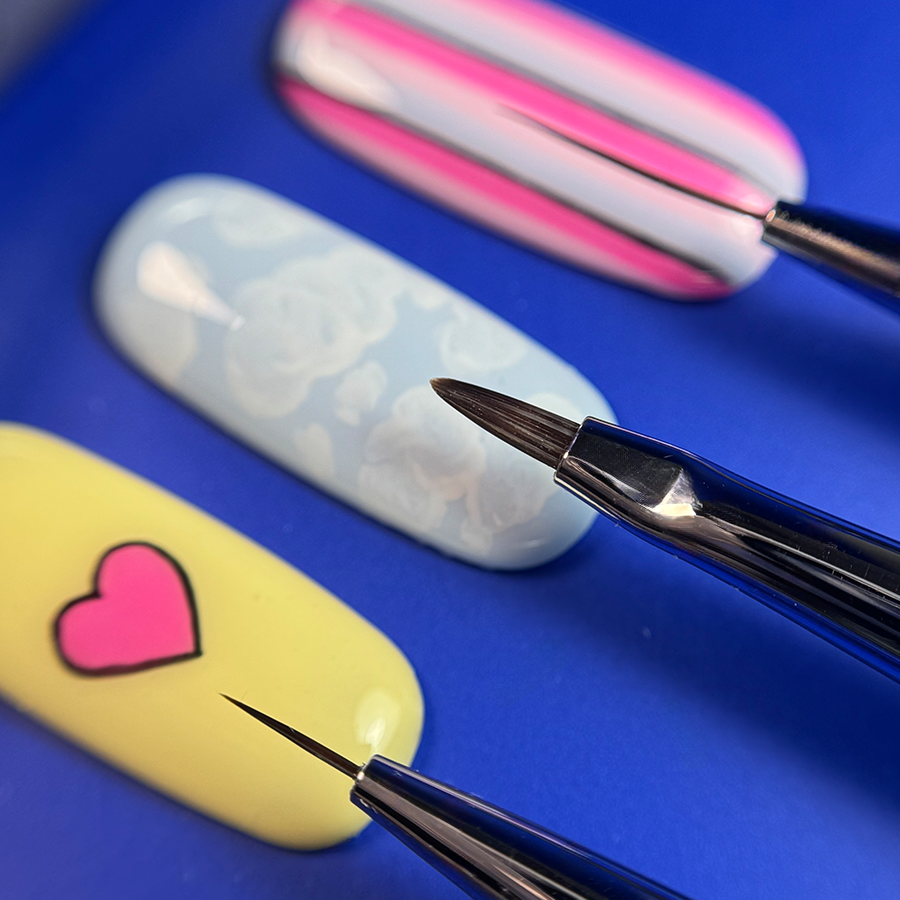 Zestaw 3 Pędzelków do Zdobień Very You – Kolekcja Awokado (Liner 6mm, 12mm & Petal)