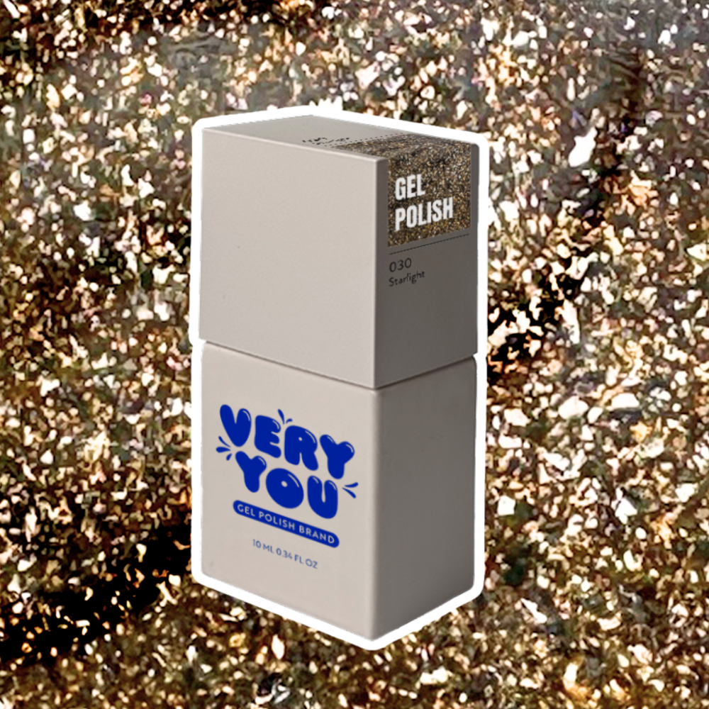 LH030-10-Lakier-Hybrydowy-Gel-Polish-030-Starlight-Złoty-Brokat-VeryYou